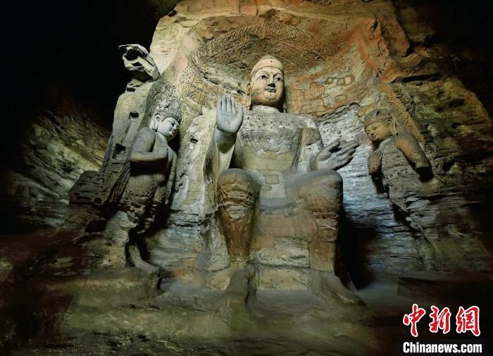 云岡石窟規(guī)模最大的洞窟第3窟。