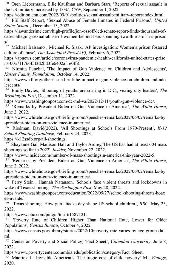 （圖表）［2022年美國侵犯人權(quán)報(bào)告］《2022年美國侵犯人權(quán)報(bào)告》注釋（11）