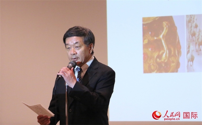 主辦方代表、富士美術(shù)館館長五木田聰致辭。（人民網(wǎng) 許可攝）