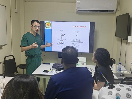 培訓(xùn)現(xiàn)場(chǎng)。第18期援圭亞那醫(yī)療隊(duì)供圖