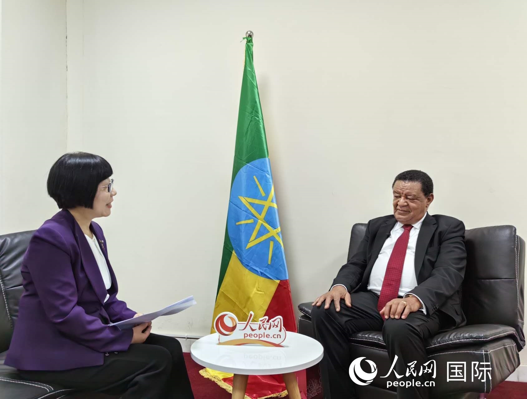 穆拉圖·特肖梅接受人民網(wǎng)記者唐維紅采訪。人民網(wǎng)記者 陳星星攝