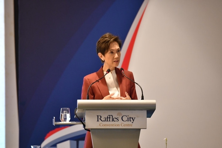 新加坡通訊及新聞部長兼內政部第二部長楊莉明。新加坡南洋理工大學供圖