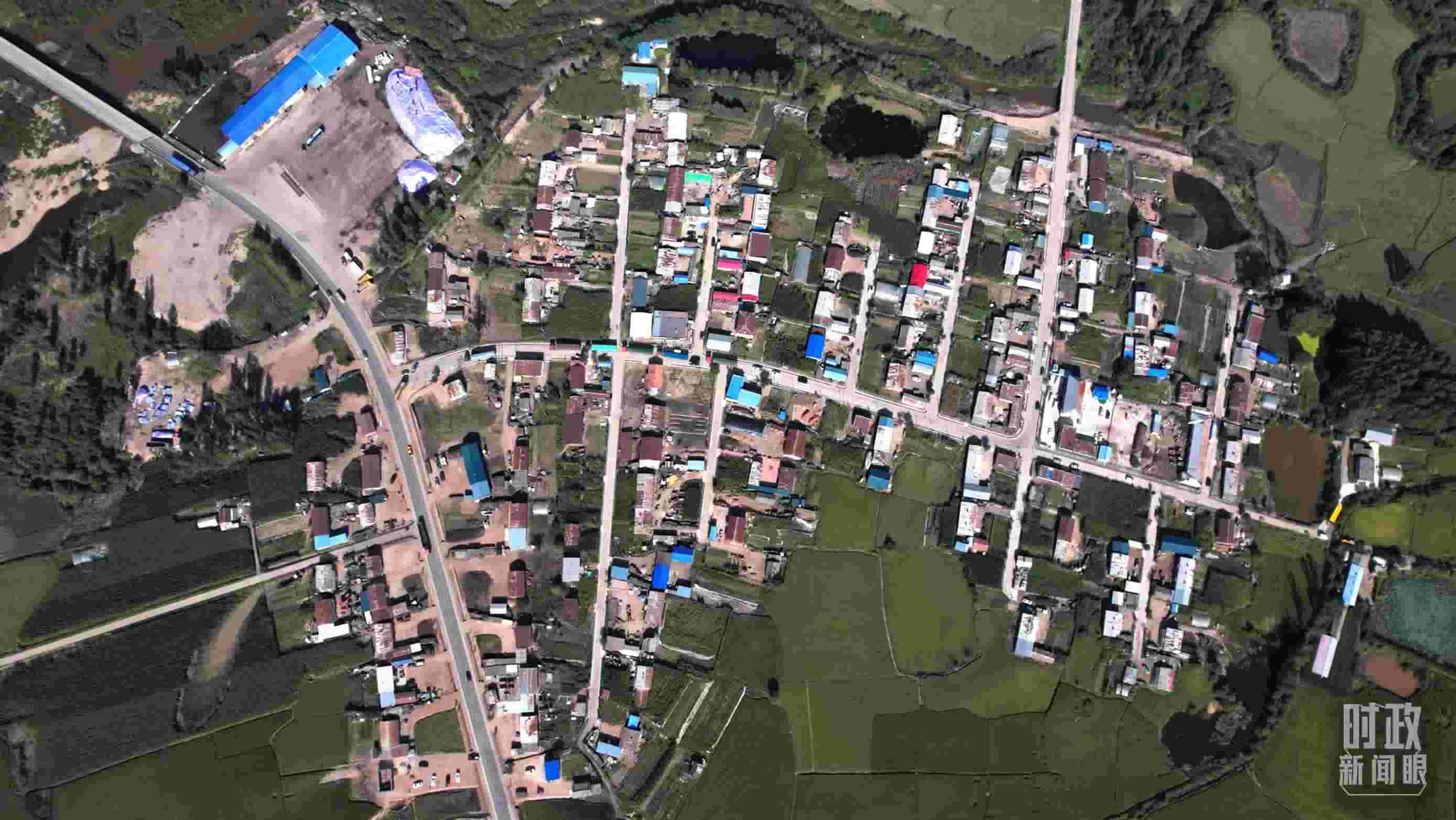 △9月7日，龍王廟村航拍。（總臺國廣記者李晉拍攝）