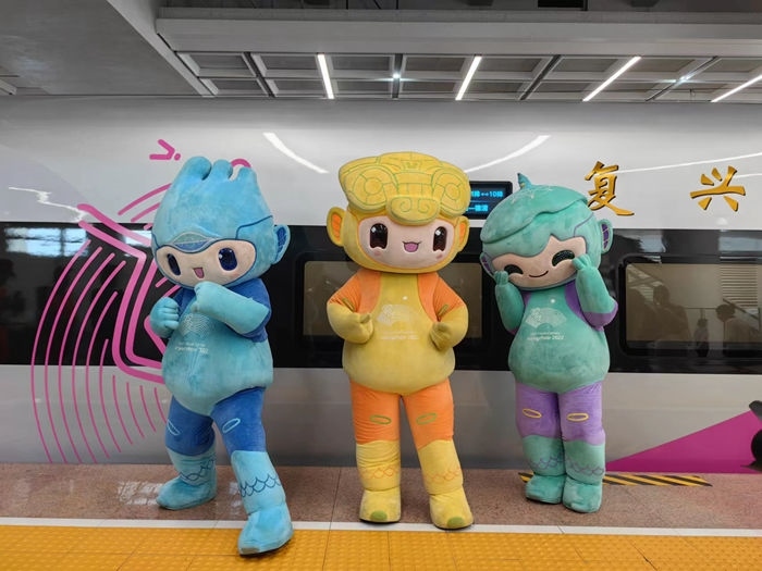 復興號亞運智能動車組列車車廂。上海鐵路局融媒體中心供圖