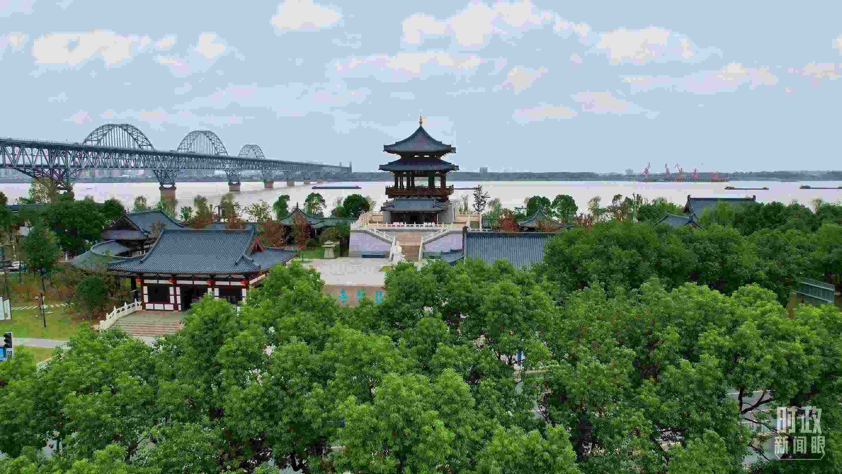 △長江國家文化公園九江城區(qū)段。（總臺(tái)記者劉陽拍攝）