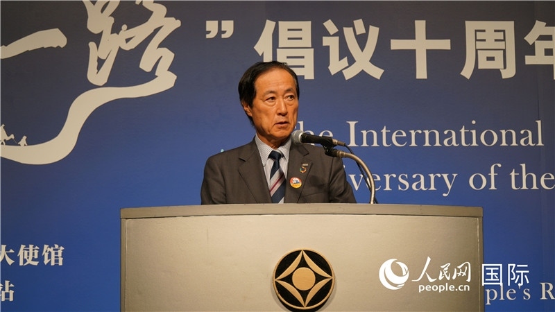 日本經(jīng)團(tuán)聯(lián)副會(huì)長佐藤康博發(fā)言。人民網(wǎng) 蔣曉辰攝