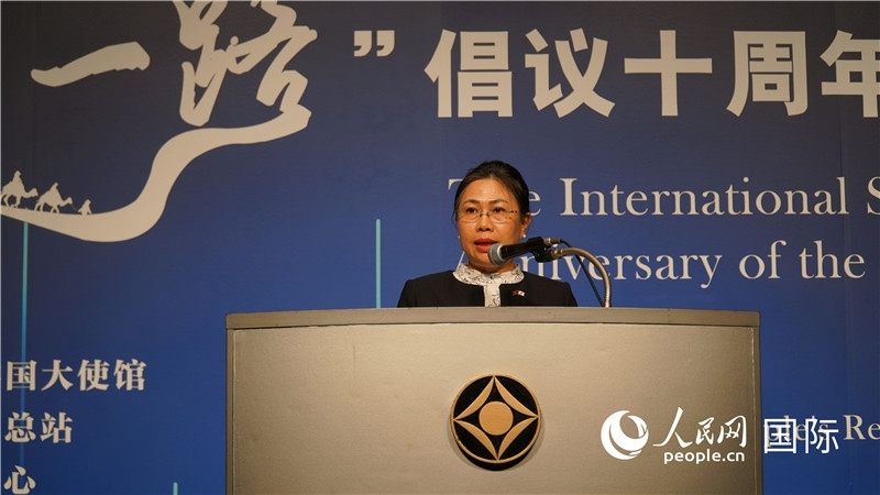 老撾駐日大使安拉萬發(fā)言。人民網(wǎng) 蔣曉辰攝