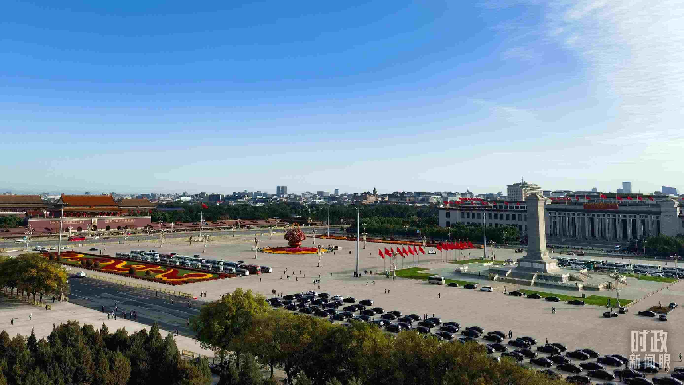 △18日的天安門廣場。（總臺央視記者周志國拍攝）