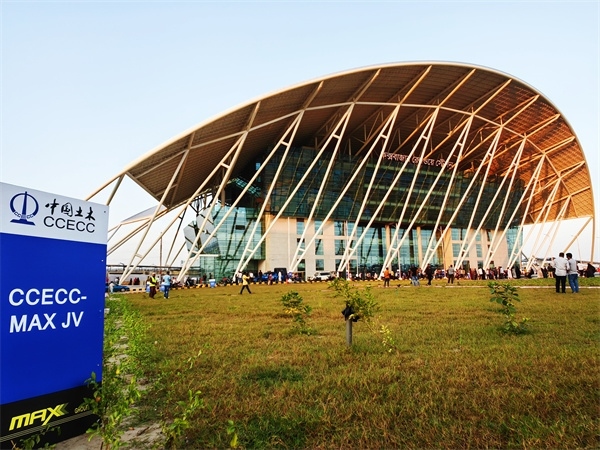 孟加拉國建筑面積最大鐵路車站——科考斯巴扎車站。中國土木工程集團有限公司供圖