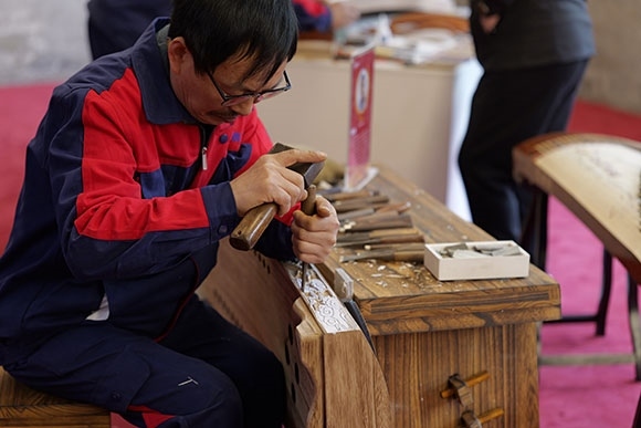 蘭考古箏制作展示。中央音樂(lè)學(xué)院供圖