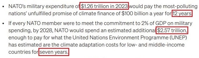 看看北約的“碳足跡”，就知道西方的氣候承諾有多扯