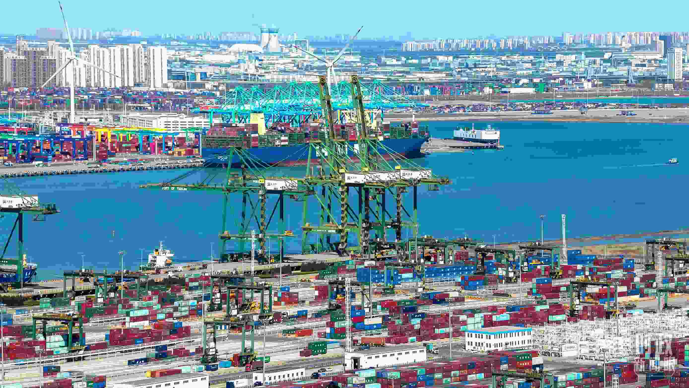 △俯瞰天津港。