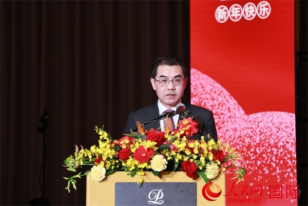 中國駐日本大使吳江浩致辭。人民網 許可攝