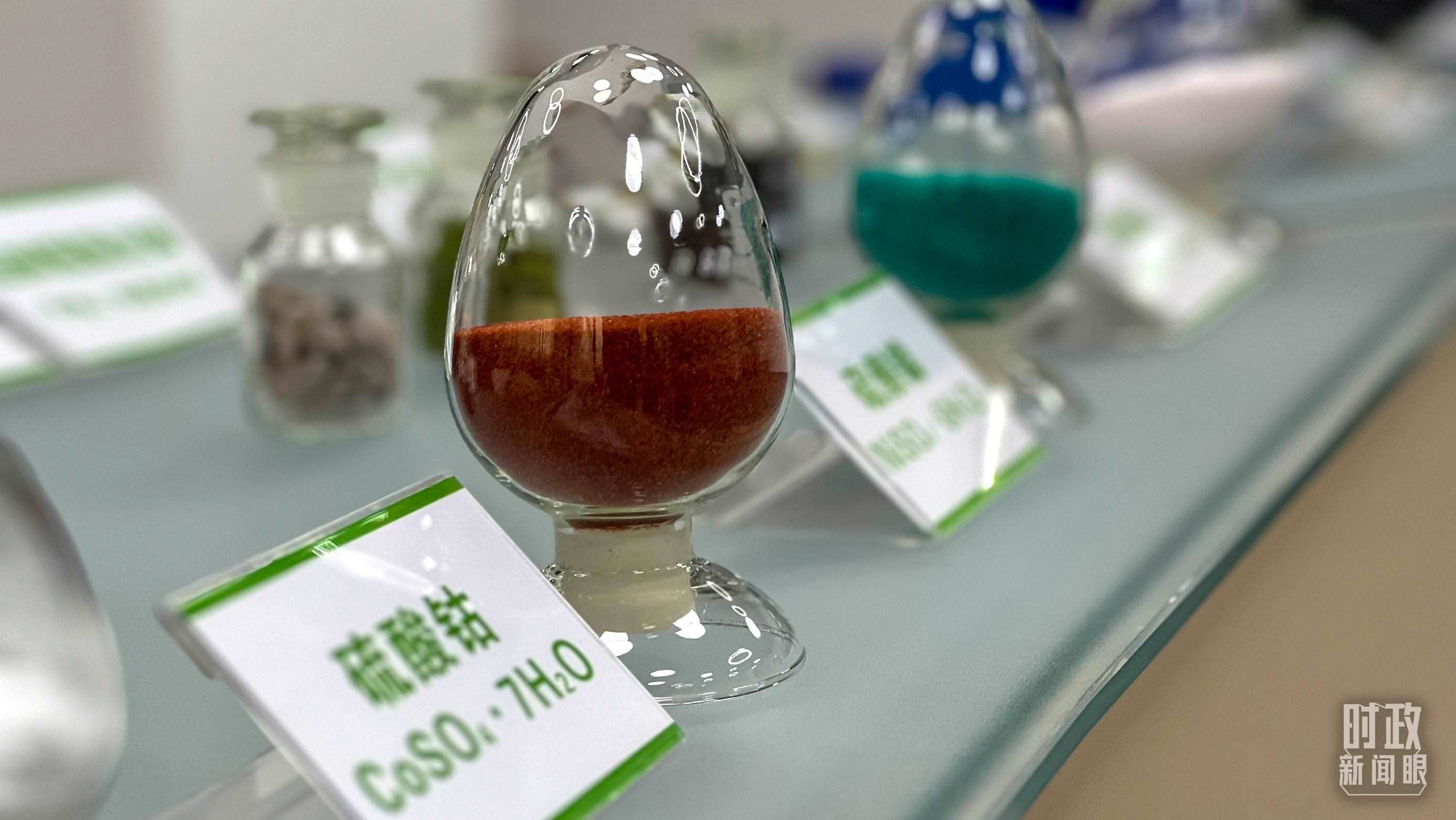 △巴斯夫杉杉電池材料有限公司的產品展示。（總臺央視記者李煒拍攝）