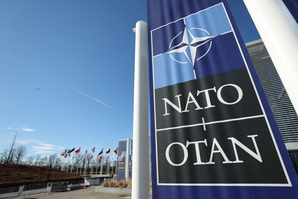 這是3月14日在比利時(shí)布魯塞爾拍攝的北約總部一角。新華社記者趙丁喆攝