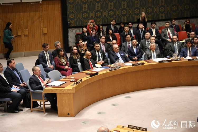 4月18日，安理會投票現(xiàn)場，12個成員投贊成票。 人民網(wǎng)記者 李志偉攝