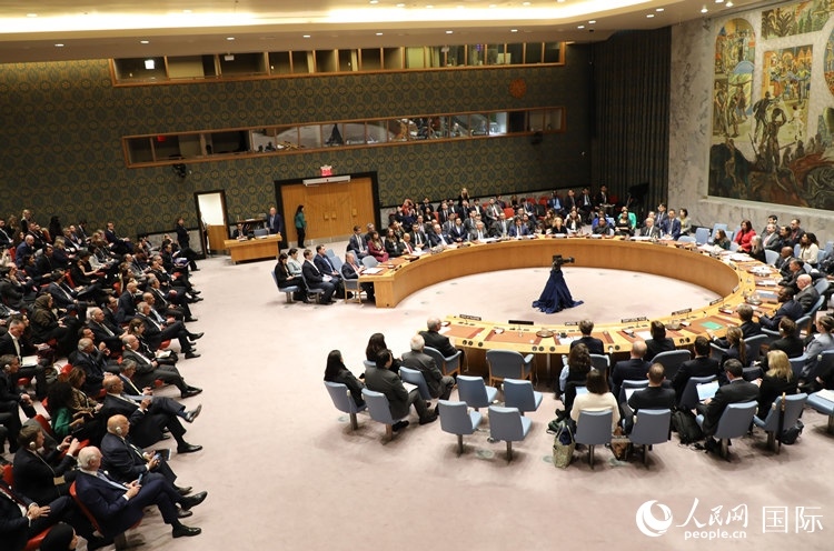 4月18日，聯(lián)合國總部安理會投票現(xiàn)場。 人民網(wǎng)記者 李志偉攝
