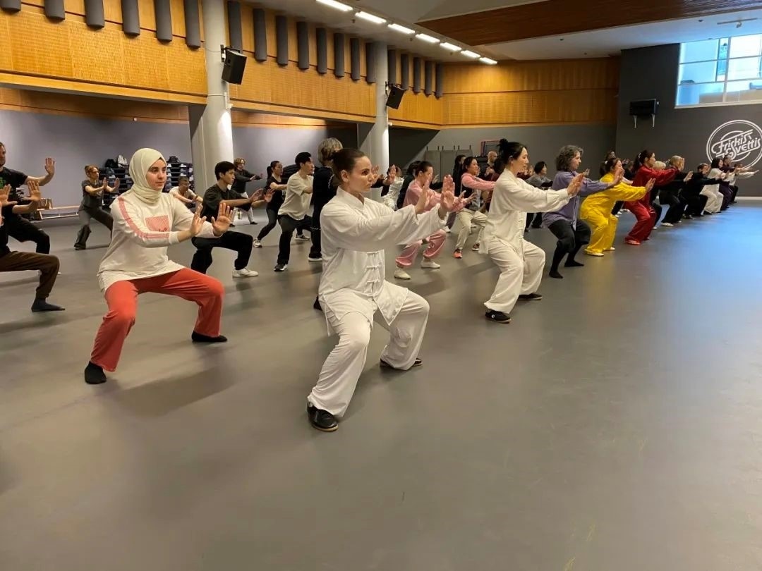 培訓(xùn)班學(xué)員學(xué)習(xí)太極拳。斯德哥爾摩中國文化中心供圖