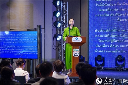 中國駐泰國大使館公使銜參贊常禹萌致辭。（普拉維攝）