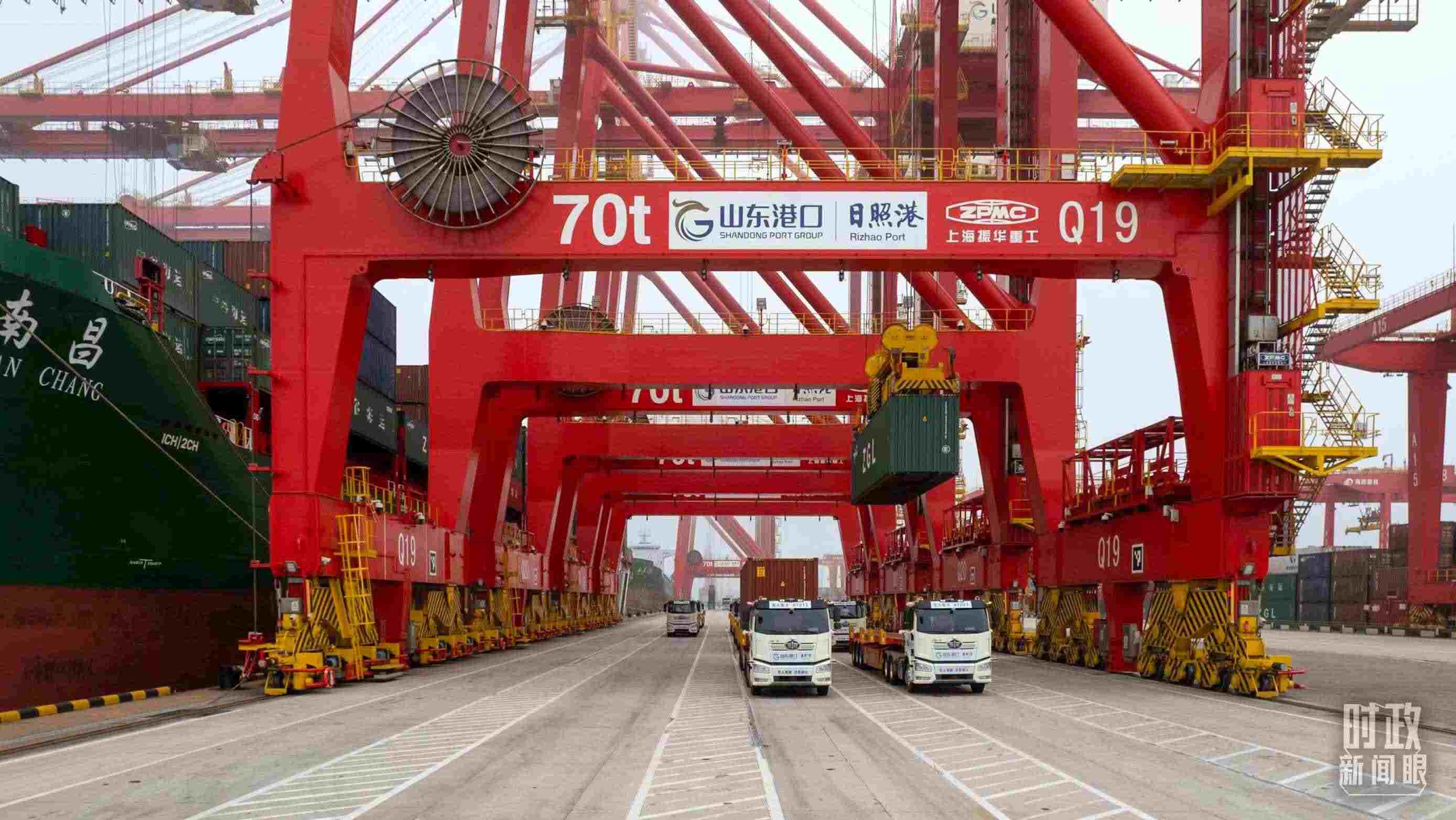 山東日照港。（總臺國廣記者李晉拍攝）