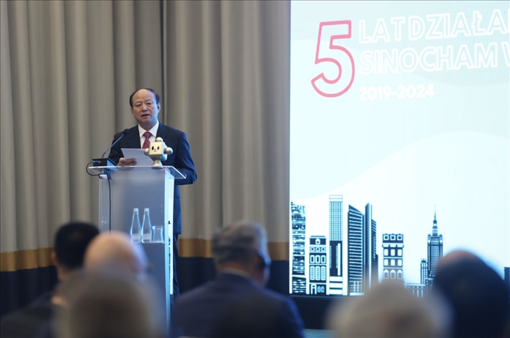 中國貿(mào)促會副會長陳建安致辭。中國貿(mào)促會駐波蘭代表處供圖