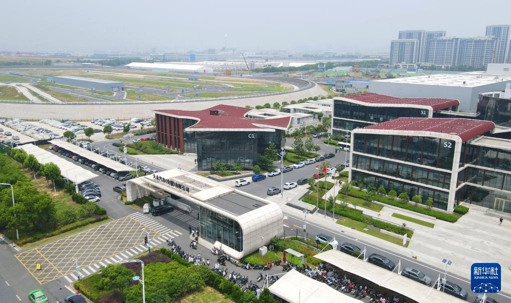 大眾汽車（安徽）有限公司外景（無人機照片，2024年6月7日攝）。新華社記者 郭晨 攝