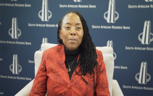 南非儲備銀行副行長、審慎監(jiān)管局首席執(zhí)行官芬迪?查齊巴納視頻發(fā)言。（中國建設銀行約翰內(nèi)斯堡分行供圖）