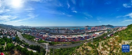 這是6月26日拍攝的中哈連云港物流合作基地（無人機(jī)照片）。新華社記者 季春鵬 攝