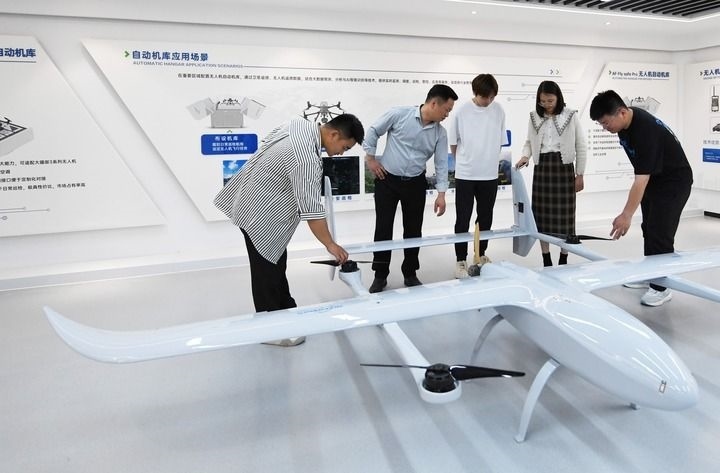 這是中科安飛（合肥）科技有限公司生產(chǎn)的無(wú)人機(jī)產(chǎn)品。（2024年5月16日攝）新華社發(fā)（郭如琦 攝）