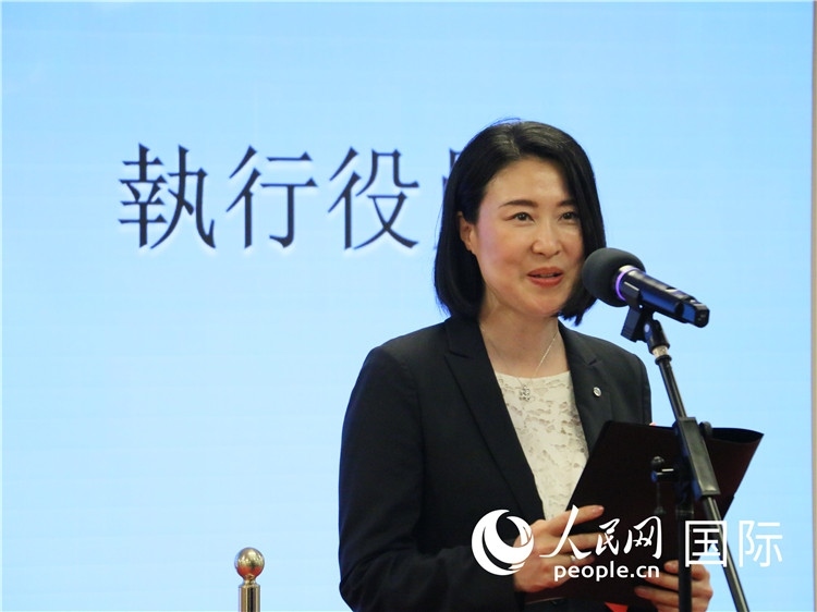 日本航空株式會社執(zhí)行役員西原口香織致辭。人民網(wǎng) 許可攝