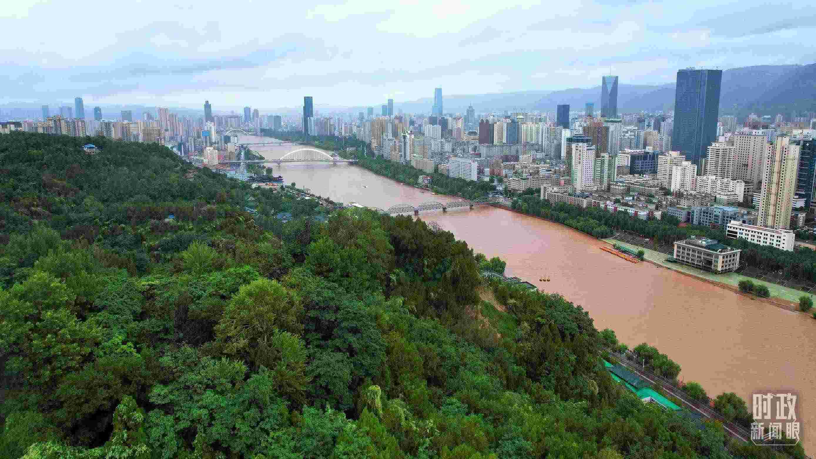 △黃河蘭州段。（總臺央視記者范凱拍攝）