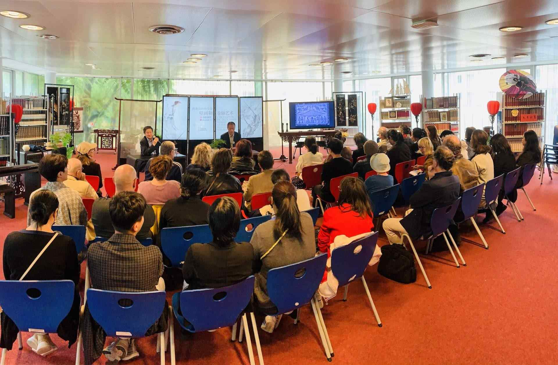 “絲路丹青——絲綢之路沿線壁畫傳摹展”在巴黎中國(guó)文化中心隆重開(kāi)幕。中國(guó)藝術(shù)研究院供圖