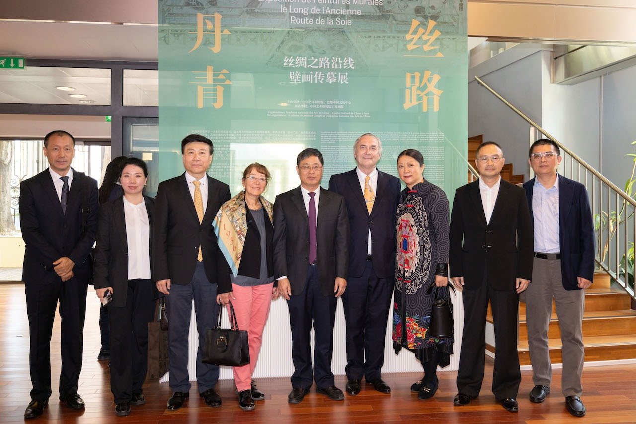 “絲路丹青——絲綢之路沿線壁畫傳摹展”在巴黎中國(guó)文化中心隆重開(kāi)幕。中國(guó)藝術(shù)研究院供圖