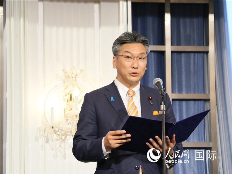 日本國貿(mào)促會長代理橋本岳致辭。人民網(wǎng) 許可攝