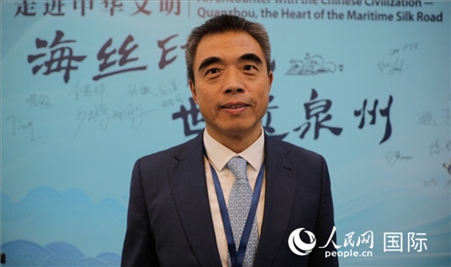 泉州市人民政府副市長(zhǎng)姚飛接受人民網(wǎng)采訪。人民網(wǎng) 王婧攝