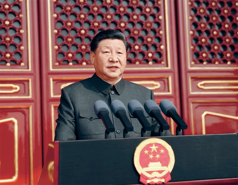 2019年10月1日，慶祝中華人民共和國成立70周年大會(huì)在北京天安門廣場(chǎng)隆重舉行。中共中央總書記、國家主席、中央軍委主席習(xí)近平發(fā)表重要講話。 新華社記者 鞠鵬/攝