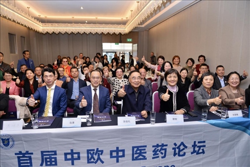 首屆中歐中醫(yī)藥論壇在布魯塞爾舉行，圖為論壇現(xiàn)場。（比利時浙江籍僑團聯(lián)盟供圖）