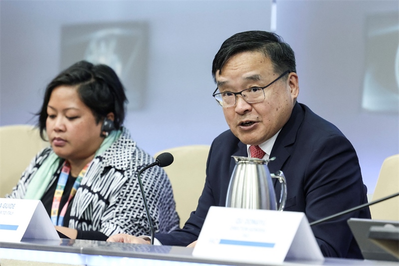 中國(guó)駐意大利大使賈桂德向與會(huì)者闡述全球發(fā)展倡議的深刻內(nèi)涵。主辦方供圖