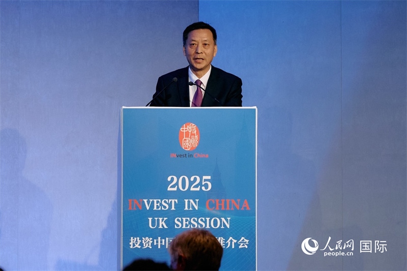 中國駐英國大使館經(jīng)濟商務公使余本林發(fā)表致辭。楊浩鵬攝