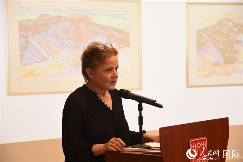 瑞典著名畫家比麗塔·穆爾的藝術講座。人民網(wǎng)記者 殷淼攝