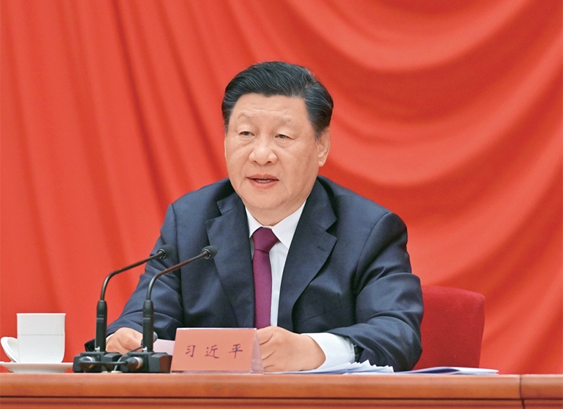 2022年5月10日，慶祝中國共產(chǎn)主義青年團(tuán)成立100周年大會在北京人民大會堂隆重舉行。中共中央總書記、國家主席、中央軍委主席習(xí)近平在大會上發(fā)表重要講話。 新華社記者 岳月偉/攝