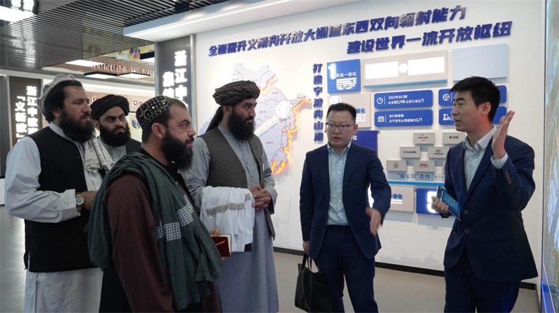 代表團在義新歐班列始發(fā)站參觀。CGTN記者 楊剛攝