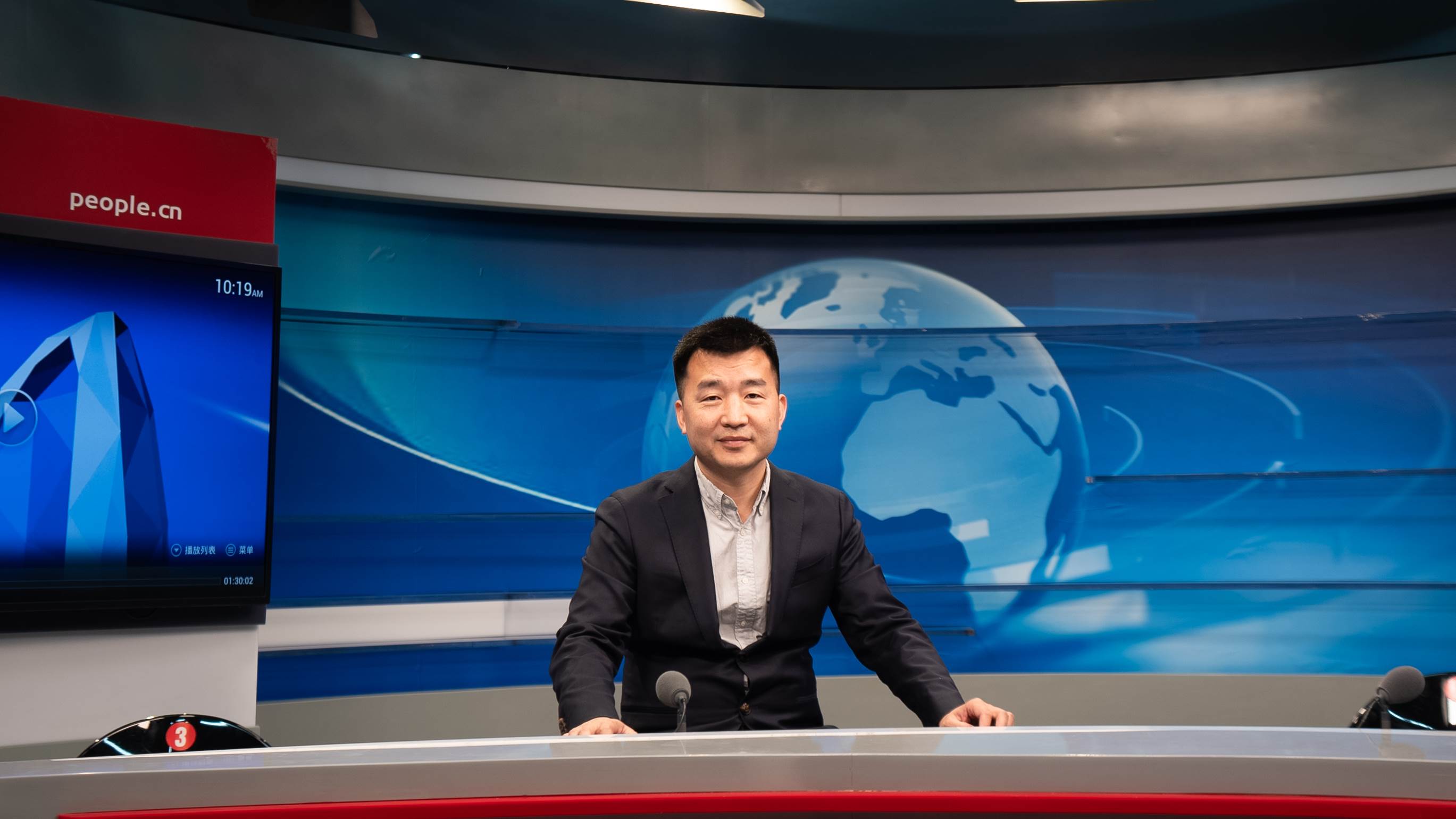 應急管理部國家自然災害防治研究院研究員，博士生導師許沖作客人民網(wǎng)。人民網(wǎng)記者 葛泰佚攝