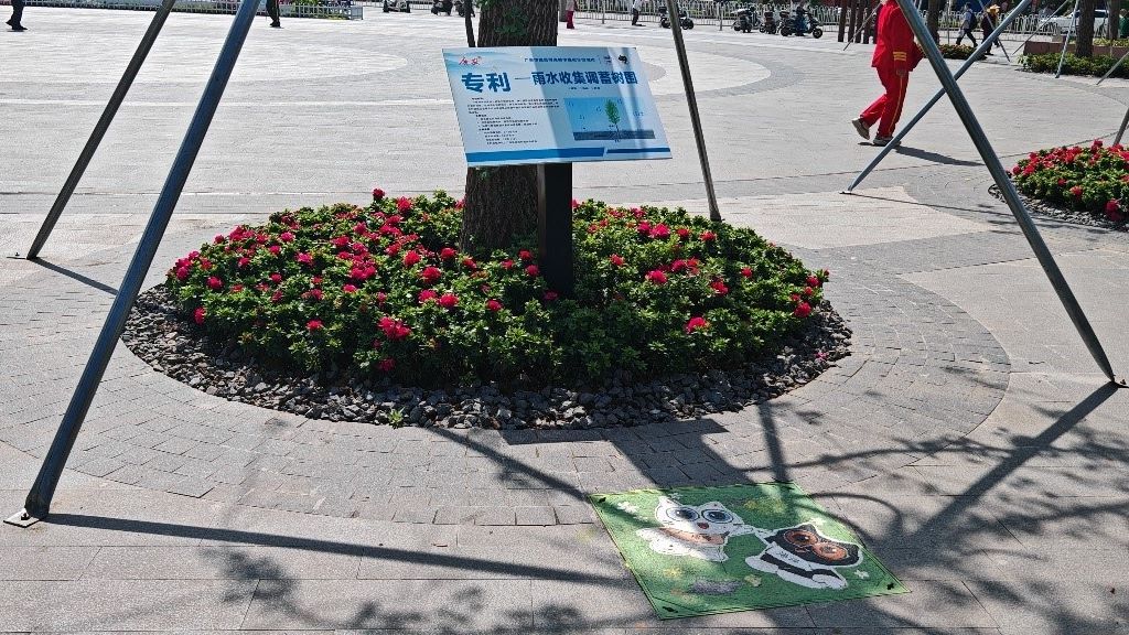 廣安“雨水收集調(diào)蓄樹池”，已在市內(nèi)公園落地運(yùn)用。受訪者供圖