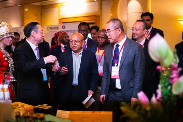 與會(huì)嘉賓走訪特色展臺(tái)。南非貴州商會(huì)供圖