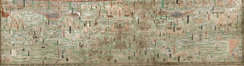 莫高窟第61窟內(nèi)的《五臺山圖》。